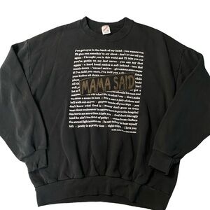 VTG 90s y2k Jerzees Mama Said Country Song Black Crewneck Sweatshirt Size 2X